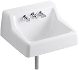 KOHLER K-2705-0 Hampton Wall-Mount Bathroom Sink, White [並行輸入品]