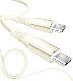 13カラー 4長さ PD急速 15W 60W 100W 100％シリコン 超高耐久 USB-A Type-C to Type-C【inklink Japan公式】充電ケーブル iPhone 充電コード USB-C 機器対応 急速充電 PC/パソコン/ノートパソコン/iPhone/iPad/Android (Type-C to Type-C PD60W, バニラ, 1m)