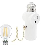 ソケットアダプター E26電球ソケットアダプター E26電球コンセントアダプター セット ソケット変換コンセントアダプター E26プラグ 2または3プロングACコンセントからランプソケット 電球プラグアダプター、電球コンセントアダプター, E26両側ソケット対応, スイミングプール用プルチェーン付き2プロングライトソケットアダプター