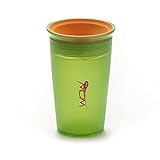 フタをしたまま飲める WowCupワオカップ　逆さにしてもこぼれない (クリアグリーン)