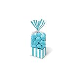 Amscan Candy Buffet Striped Party Bags, Caribbean Blue by Lightplan