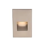 WAC Lighting WL-LED200-AM-SS Rectangular Scoop 4W 120V LED Step/Wall Light with Amber Lens Stainless