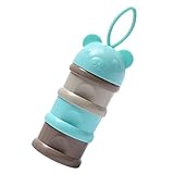 Lovoski 赤ちゃん　ベビー　3層　非流出　離乳食保存　ミルク/スナック　コンテナ　携帯ケース　全2色 - ブルー