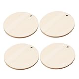VORCOOL 50個 ピース ギフト ラベル サークル イヤリング ブランク オーナメント 家族 誕生日 カレンダー DIY ウッド イヤ