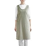 l'atelier nuuit （アトリエヌイ） ウォッシュドコットン クロスオーバーエプロン ドライハーブ