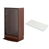 【福袋】【地球家具】フィギュアラック「レギュラー」新シリーズ 幅55cm ロータイプ 本体【正規品】[鍵付きコレクションケース] [耐震] LED兼用 （ロータイプ、中型（奥行29cm）、ブラウン） 追加ガラス棚1枚付