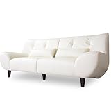(DORIS) ソファ 2人掛け 【ヴィフ】 ロータイプ 最高級アーティフィシャルレザー 二人でゆったりワイドサイズ 横幅166cm (ホワイト)