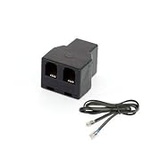 GENETIVE RJ9モジュラー2分岐アダプター Ex2RJ9-C + ケーブル10cm 4極4芯 1to2に対応 Ex2RJ9-C-10