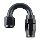 VVORHSBELL ラインホースエンド ホースエンドフィッティング フィッティング 0度 45度 60度 90度 120度 150度 180度 アルミ製 自動車部品 接続 鍛造 AN4 AN6 AN8 AN10 AN12 AN16 フューエルホース フィッティング アダプター ブラック (AN6-180度)