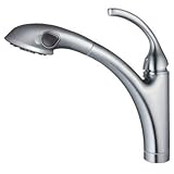 Y Decor YP77KPO-BN David Single Handle Pull-Out Kitchen Faucet, Brushed Nickel, 10.5'' Spout Reach/1
