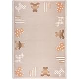 Joy Carpets Kid Essentials Infants & Toddlers Frisky Friends Rug, Beige, 3'10" x 5'4" [並行輸入品]