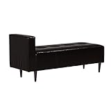 arne ベンチソファー 背もたれなし 2人掛け 日本製 ベンチチェア 長椅子 片肘付き ダイニング 合皮レザー Baggy SA 2×5 合皮ダークブラウン