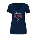 NFL Houston TexansレディースWinning Ranksプログラム半袖VネックTシャツ、スモール、海軍ヘザー
