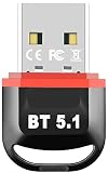 Bluetooth5.1技術 GUROYI Bluetooth 5.1 USBアダプタ Bluetooth5.1技術 超小型 ブルートゥース子機 PC用/ナノサイズ/Ver5.1/ Bluetoothアダプタ 最大通信距離20m 低遅延 無線 apt-X EDR/LE対応(省電力) Windows 11/10/8.1/8/7(32/64bit) 対応 Mac非対応 日本語取扱説明書付き (Red)