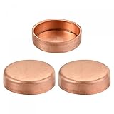 uxcell 銅エンドキャップパイプ継手 スウェットプラグ接続 水道配管用 プラグ継手 銅管継手 内径22 mm 3個