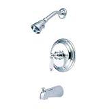 Elements of Design EB3631PL St. Louis Single Handle Tub & Shower Faucet, 7-1/2' Diameter Escutcheon,