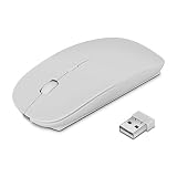TOPIST マウス 無線 静音 ホワイト 高速充電式 USB接続 電池交換不要 2.4GHzマウス 超静音 ワイヤレスマウス 無線マウス 高精度 省エネルギー 持ち運び便利 レシーバーとUSB充電線付き Mac/Windows/surface/Microsoft Proに対応