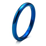 [Rockyu] ジュエリー 人気 ブランド ブルー リング メンズ レディース タングステン 指輪 23号 シンプル 甲丸 細い ピンキーリング シンプル 男女兼用 カジュアル ファッション アクセサリー