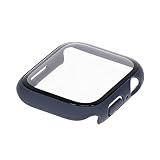 オウルテック Apple Watch Series 7/8用 ガラスフィルム一体型 保護ケース 45mm ネイビー OWL-AWBCV0445-NV