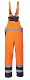 Men's Workwear 100% Polyester Waterproof Contrast Bib N Brace Ulined Dungarees Ideal for Work Fish B