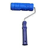 Baoblaze 7インチ　エンボス加工　塗装ローラー　スポンジブラシ　ラスチック製ハンドル付き　壁　DIY　装飾　青色　実用的