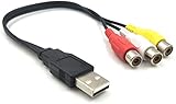 AGG 3RCA ビデオケーブル 0.3m USBオスー3 RCAメス AV 映像・音声ケーブル 延長コード 30cm RCA5