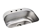 Sterling 11722-3-NA Cinch 26-7/16-inch by 20-7/16-inch Under-mount Single D-Bowl Kitchen Sink, Stain