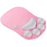 Percy’s Caravan 肉球 マウスパッド ねこきゅう 猫 ネコ クッション シリコン 滑り止め仕様 (ピンク＋ホワイト)