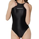 [RAT-TAT] L ブラック AMORESY/アモレシー コスチューム 競泳水着 背中開き ストレッチ生地 光沢 ハーフバック コスプレ コスチューム 男女兼用 ユニセックス