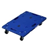 日東 連結平台車 60×40cm 最大積載重量:100kg (ゴムキャスター) すべり防止ゴム付(2カ所)【日本製】ネイビーブルー NTR-G65NB