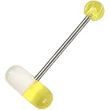 [From da Phactory] [フロム ダ ファクトリー] カプセル 舌ピアス 14G サージカルステンレス 樹脂 アクリル シルバー ボディピアス