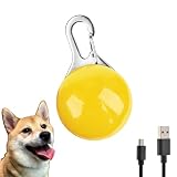 TESORO 犬猫用 ペンダントライト LED 充電式 | 夜間の散歩にも安心 | 小型犬から大型犬まで対応 (USB充電式)YELLOW
