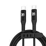 【TYB】タイプc 充電 ケーブル シリコン 65W Type-C 充電ケーブル ノートパソコン充電 usb-c 急速充電 高速データ転送 スマホ シリコンケーブル 1m/2m (ブラック, TYPE-C TO TYPE-C（1m）)