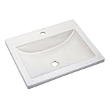 American Standard 0643.001 21 – 1 / 4 "ドロップインバスルームシンクwith 1穴ドリル加工し、 7.00 x 17.75 x 21.00 inches ホワイト