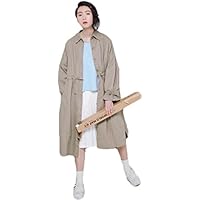 SUNNUY レディース トレンチコート スプリング 春 トップス ジャケット ロングコート 長袖 オーバー 膝丈 春秋 スリム アウター ゆったり 無地 大きいサイズ 薄手 カジュアル オシャレ