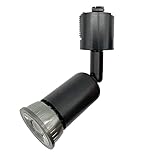 ダクトレール用スポットライト器具とLEDハロゲン電球のお得なセット 60W相当 配線ダクトレール用 レールライト ダクトレール用スポットライト器具 ライティングレール用 ダクトレール LED電球 LEDハロゲン電球 LEDスポットライト 照明器具 LED電球付き 消費電力7W (黒, 昼光色スポットライトお得なセット)