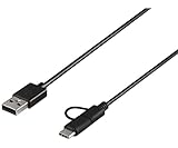 BUFFALO USB2.0ケーブル A-microB+Type-C 0.5m ブラック BU2AMBC05BK