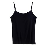 Xinmi マタニティブラキャミソール 前開き 授乳キャミソール タンクワンピース マタニティインナー カップ付き 授乳服 下着 肌着 ブラトップ (黒色, L)
