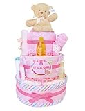 Baby Gund "It's a Girl" Diaper Cake- 3 Tier by Cashmere Bunny [並行輸入品]