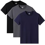 [AYISTELU] Tシャツ メンズ 半袖 3枚組 5枚組 綿100% 大きい サイズ クルーネック インナーシャツ メンズ 肌着 スポーツ シャツ 下着 快適 柔らかい カジュアル メンズ 服 春 夏 秋 冬 (JP, アルファベット, 3XL, 3枚組/ミックスカラ)