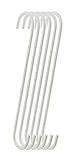 RuiLing 6パック6インチホワイトメタルHanging Sフック – S型フック丈夫な服のSフック、台所用品、ポット、食器、植物、タオル、ガーデニングツール、 8inch/6pcs