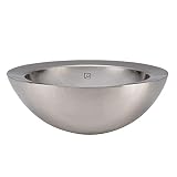 Decolav 1228-B Double Walled Brushed Above-Counter Vessel with Overflow , Stainless Steel by Decolav