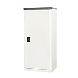 スチール製　家庭用ガーデン収納庫　扉式　ハーフ棚あり　H132cm