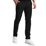 [Match マッチ] チノパン ストレッチ スリム スキニーパンツ カラーパンツ ズボン メンズ 大きいサイズ(XL/34, ブラック)