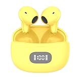 ワイヤレスイヤホン イヤホン Bluetoothイヤホン 2024最新ブルートゥースイヤホン EDR+Bluetooth5.3搭載 カルナ型 自動ペアリング 接続瞬時 ハンズフリー通話 マイク内蔵 タッチ操作 コンパクト/テレワーク/通勤/通学/WEB会議 (06yellow)