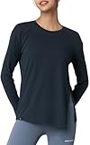 [XEXYMIX] ヨガウェア トップス 長袖 Tシャツ ロンT レディース xwflt01j3 スリット S レイク・ネイビー