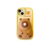 カピバラ携帯電話ケース、iPhone 17 Pro Max 16/15/14/13/12 Pro対応する (黄色, iphone12/12pro)