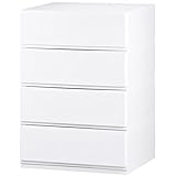 リブウェル(Livewell) 日本製 彩 -Irodori- チェスト 簡易組み立て式 (オールホワイト, 52cm幅 4段)