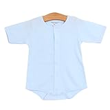 【SEBLES】ベビー服 パジャマ 新生児 1歳 ロンパース レオタード 半袖 ブルマ ボタン 綿 コットン 柔らか 赤ちゃん 春 秋 無地 ユニセックス 可愛い(ブルー,73cm)