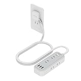 電源タップ usb付き 延長コード 2m 雷ガード usb コンセント TESSAN 薄型 たこあしコンセント 6口 oa スイッチ付き 延長コード 薄型プラグ 壁掛け タコ足配線 マルチタップ 6個AC差込口 3つType-Aポート たこあし配線 分岐 小型軽量 コンパクト 3つ方向 充電 一括スイッチ付き 壁掛け/卓上に